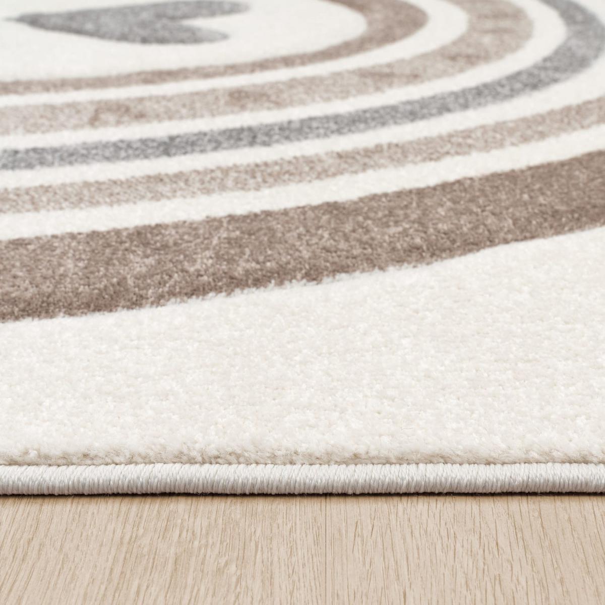 KINDERTEPPICH, mit Regenbogen- und Herz-Motiv, Beige, 160 x 230 cm - Beige, Textil (230/160cm) - KADIMA DESIGN