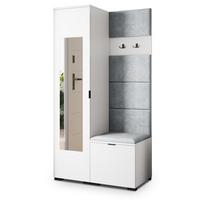 GARDEROBENSCHRANK VIRA 95/181/51 cm Modern Weiß - Hellgrau/Weiß, Holzwerkstoff (95/181/51cm) - MASSENO
