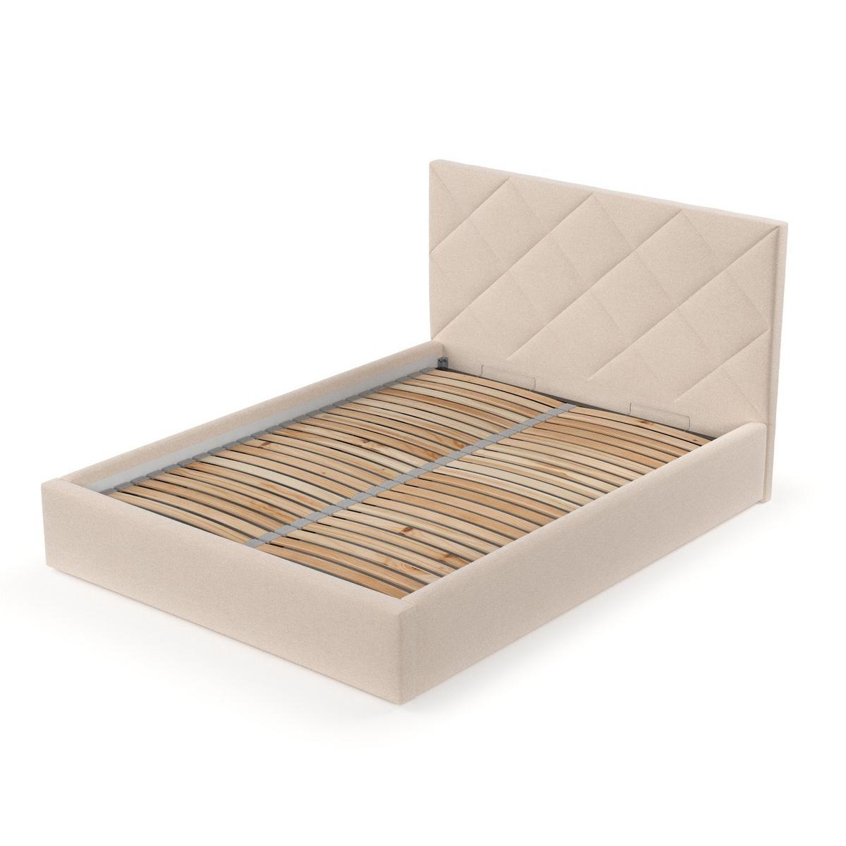 POLSTERBETT Torno 160/200 cm Creme im Asti Stoff - Creme/Schwarz, Holz/Holzwerkstoff (160/200cm) - AltaBeds