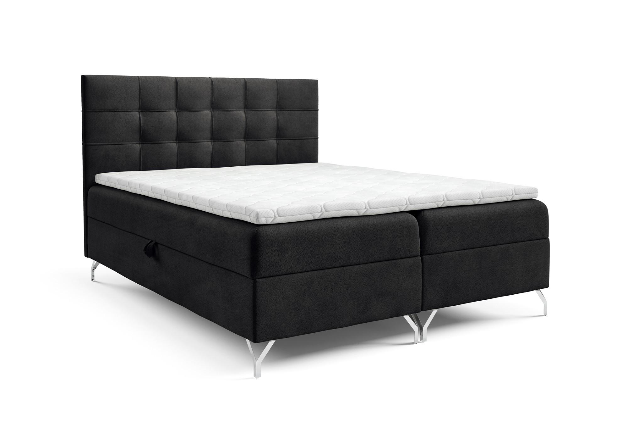 BOXBETT Candela Premium - Schwarz, Holzwerkstoff/Textil (160/200cm) - Fun Möbel