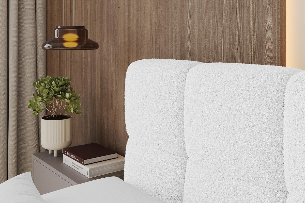 BOXBETT mit Matratze H3 - FAMA-Z - 160x200 cm Weiß Quelle - Weiß, Holzwerkstoff - ALTDECOR