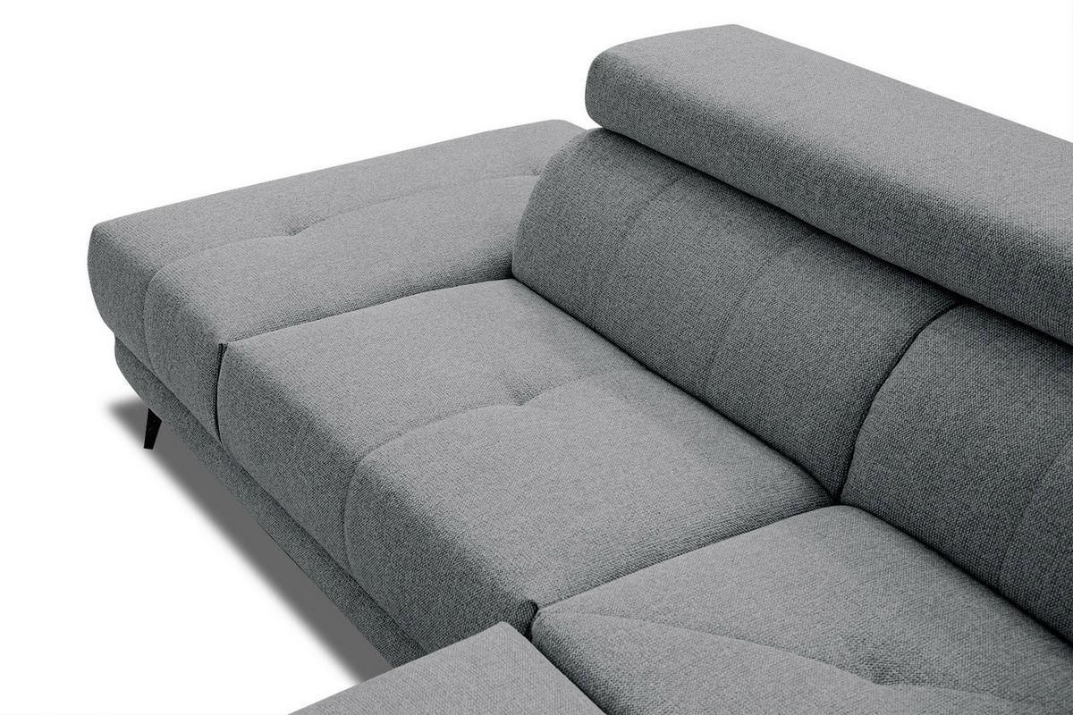 ECKSOFA MORELLO 5-Sitzer, grau - Schwarz/Grau, Holzwerkstoff/Textil (158/269cm) - Wozimo