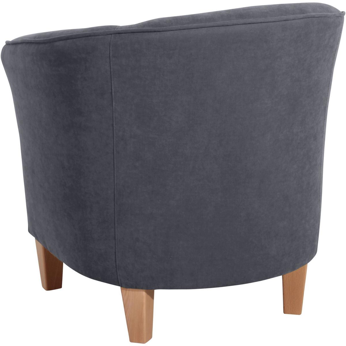 SESSEL Karine Bezug Veloursstoff Buche natur / anthrazit - Anthrazit, Kunststoff (70/74/70cm) - 58aufmkessel