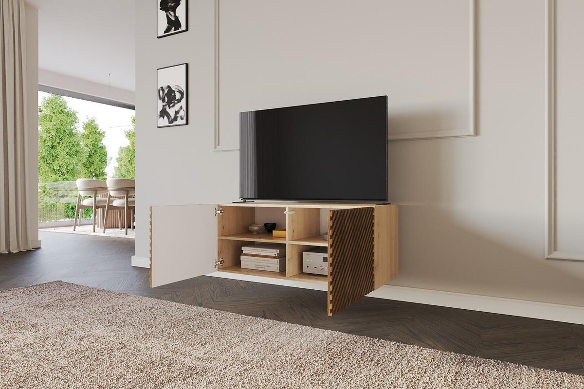 LOWBOARD ZENO-W 100x40x40 cm - Artisan / Weiß - Weiß, Holzwerkstoff (100/40/40cm) - ALTDECOR