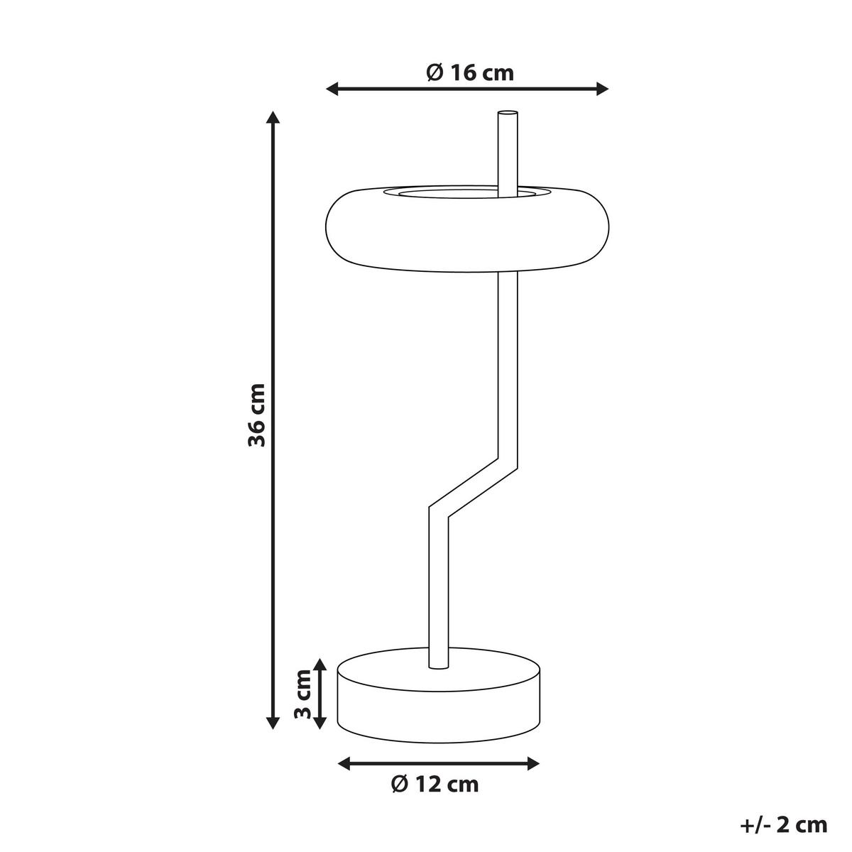 LED-TISCHLEUCHTE Schwarz/Weiß/Heller Holzfarbton Alviela - Hellbraun/Schwarz, Metall (16/16/36cm) - Beliani
