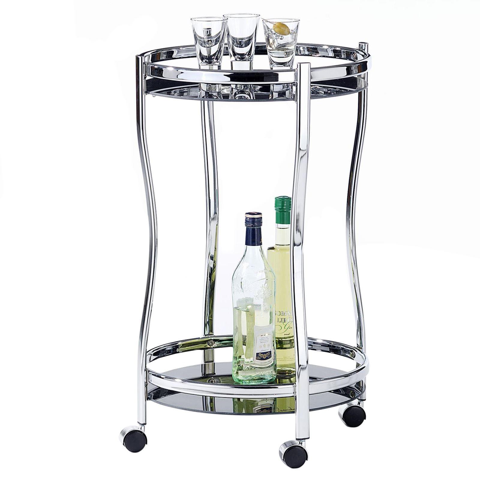 SERVIERWAGEN VEGA chrom - Chromfarben, Glas (45/72/45cm) - IDIMEX