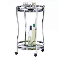 SERVIERWAGEN VEGA chrom - Chromfarben, Glas (45/72/45cm) - IDIMEX