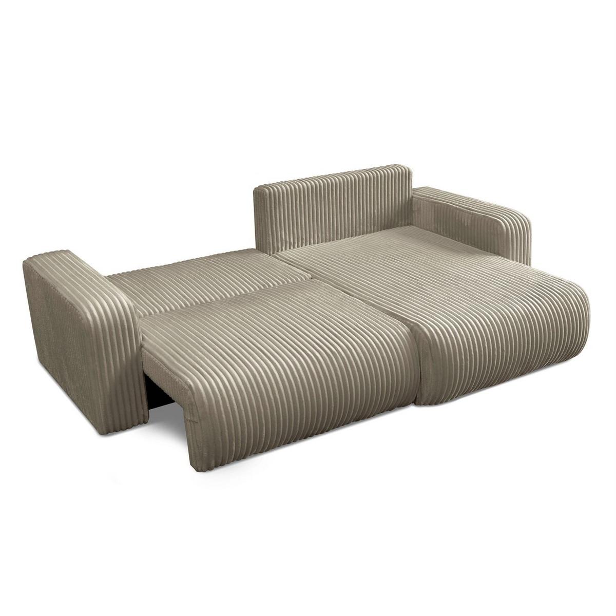 ECKSOFA MOVE mit Schlaffunktion und Bettkasten, Tilia 08 - Beige, Textil (247/143cm) - Lookway