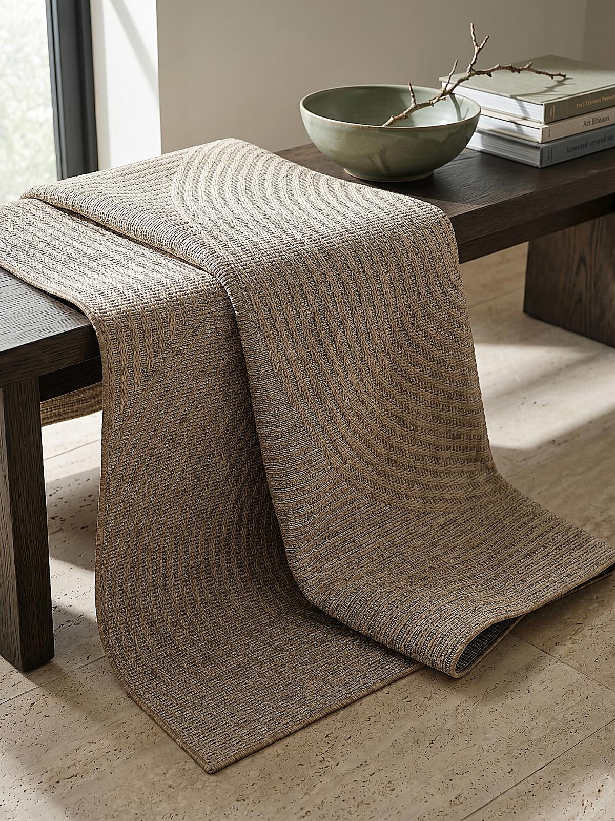 FLACHWEBTEPPICH Geometrisch BORNO Polypropylen Beige 200 x 280 cm - Beige, Textil (200/280cm) - KADIMA DESIGN