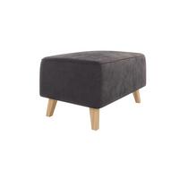 HOCKER Mario Graphit Microfaser - Graphitfarben/Naturfarben, Buchenholz/Textil (95/51/63cm) - S-Style Möbel