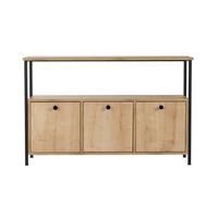 SIDEBOARD mit 3 Türen und 1 oberer Ablagefläche 120/29,5/77 cm - Schwarz, Holzwerkstoff (29.5/77/20.5cm) - Calicosy