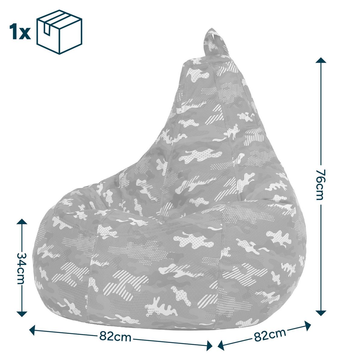 SITZSACK Gaming Camouflage - Grün, Textil (90/73/84cm) - icon