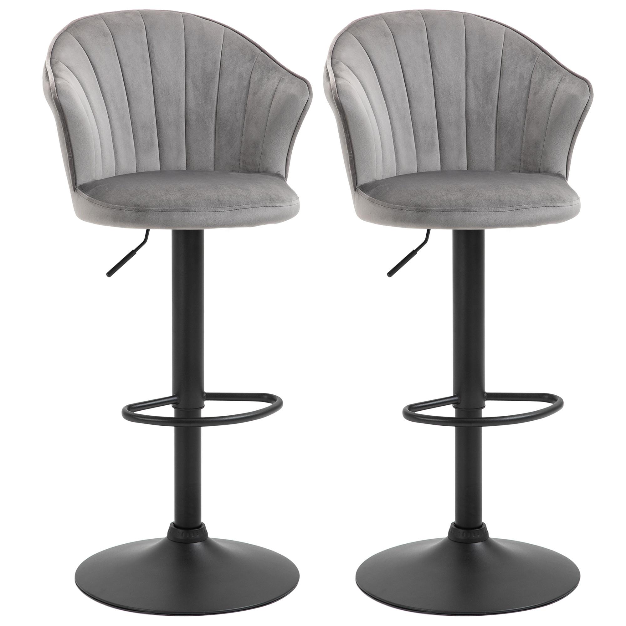 BARHOCKER, Schaumstoff, Stahl, Grau - Grau, Kunststoff (56/111/54cm) - HOMCOM