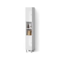 BADSCHRANK Fucino Weiß Hochglanz 30 x 190 cm - Weiß Hochglanz, Holzwerkstoff (30/190/30cm) - Livinity®