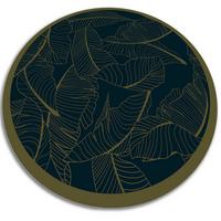 VINYL TEPPICH Ø70 cm Blatt-Skelett - Schwarz/Olivgrün, Kunststoff (70/70cm) - TULUP