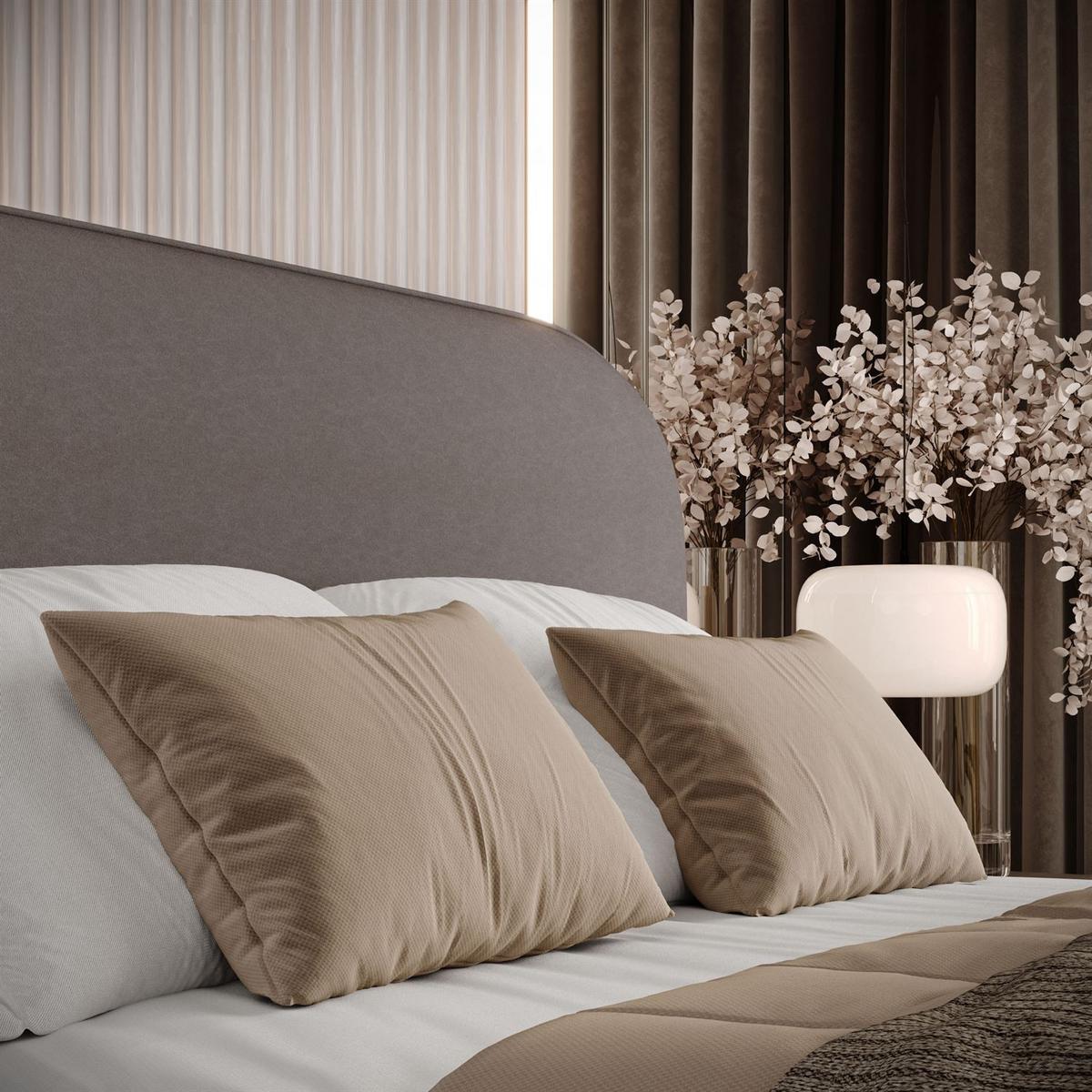 POLSTERBETT OLIMPIA mit Bettkasten 160x200, Castel 20 - Taupe, Textil (160/200cm) - Lookway