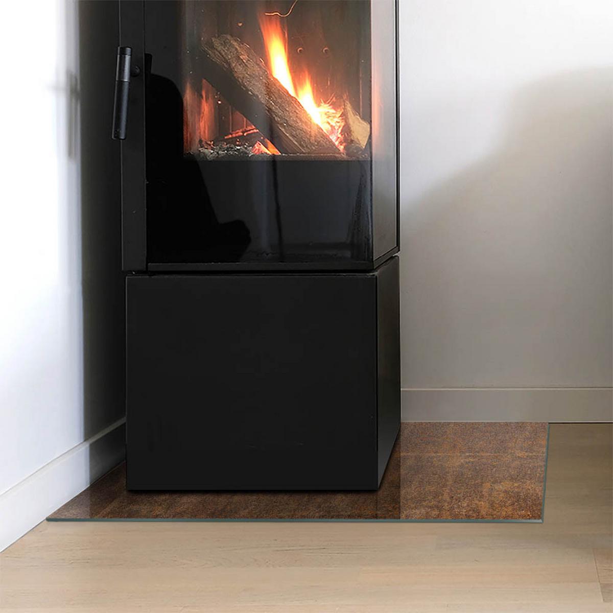 GLASPLATTE für Kamin 60x40 cm - Braun, Glas (60/40/0.4cm) - TULUP