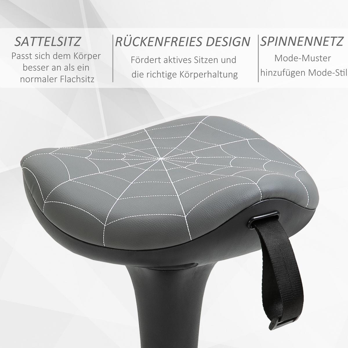BARHOCKER mit Schwenkfunktion, ergonomisch, höhenverstellbar Grau - Grau, Kunststoff (34/83.5/34cm) - Vinsetto