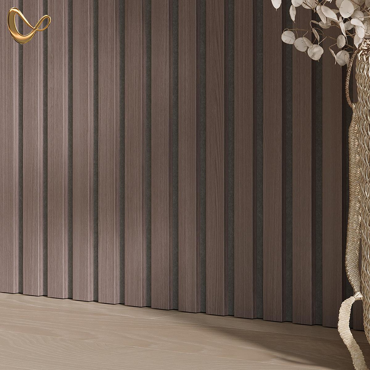 WANDPANEELE Grivola Nussbaum/Braun 4 Stück - Walnussfarben/Braun, Holzwerkstoff (120/40/1.8cm) - Livinity®