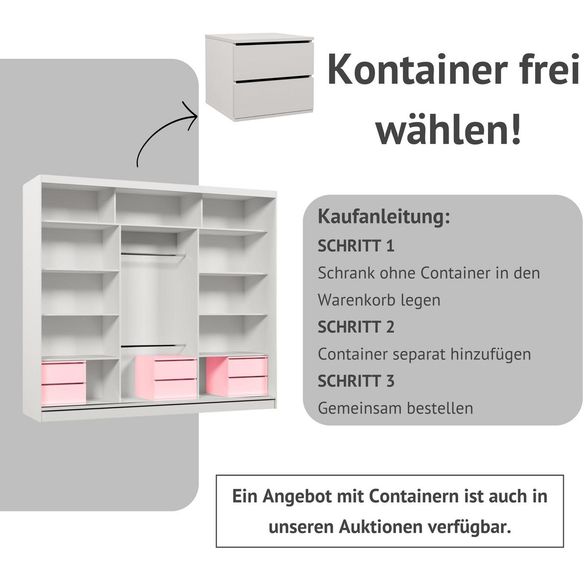 SCHWEBETÜRENSCHRANK Helios 240/216/61 kaschmir mit Schubladeneinsätze - Kaschmir, Holzwerkstoff (240/216/61cm) - Beautysofa