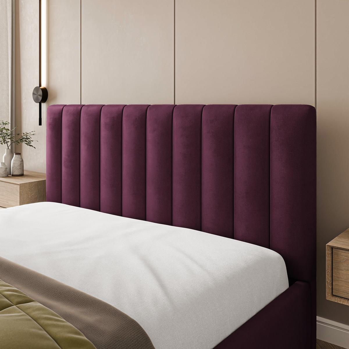 POLSTERBETT DEMERA MGV 120x200 cm mit Bettkästen - Violett - Violett, Holz (120/200cm) - MASSENO