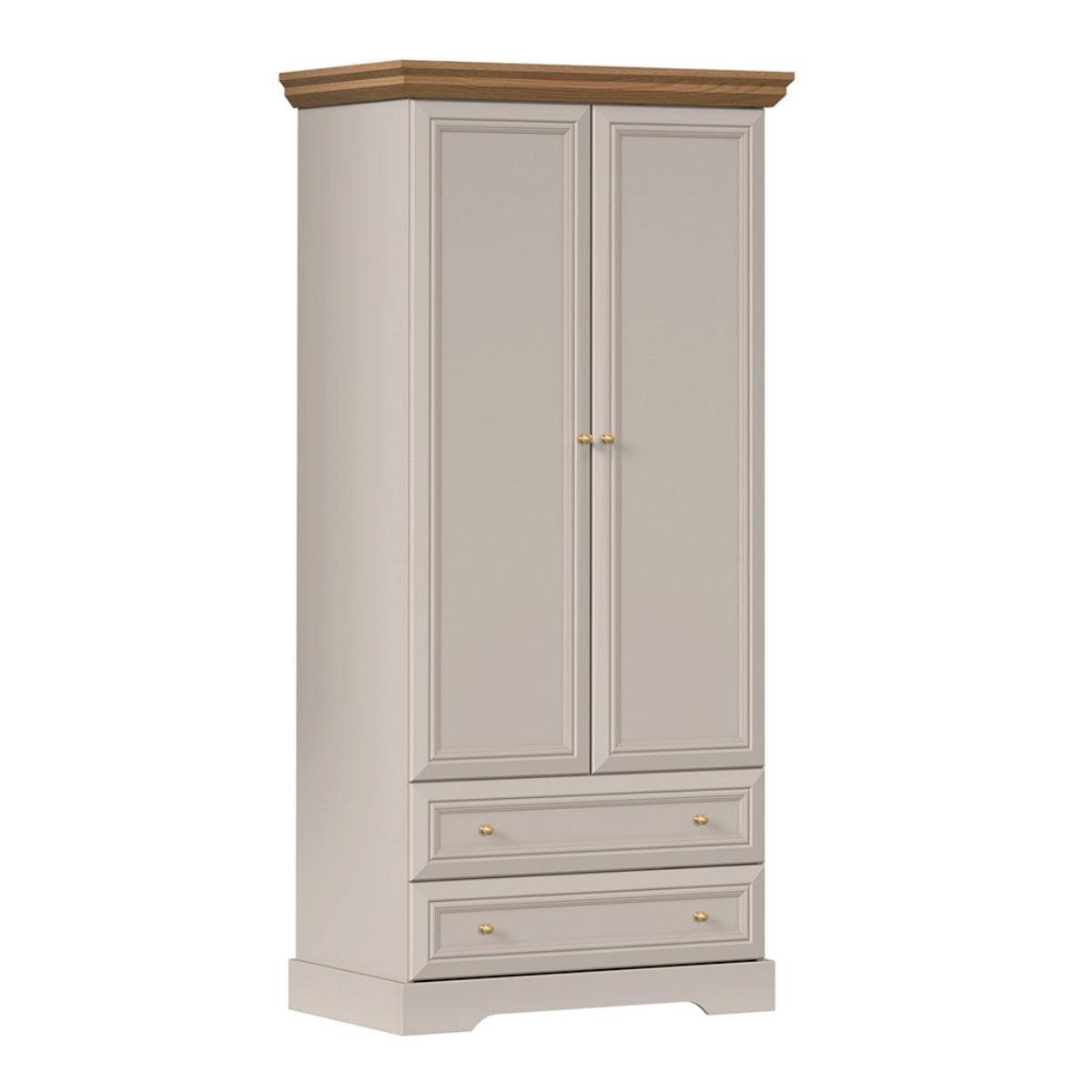 SCHRANK 2 Türen Dulci Kaschmir und Holz - Beige, Holzwerkstoff (88.4/188.8/55.2cm) - Petits-meubles
