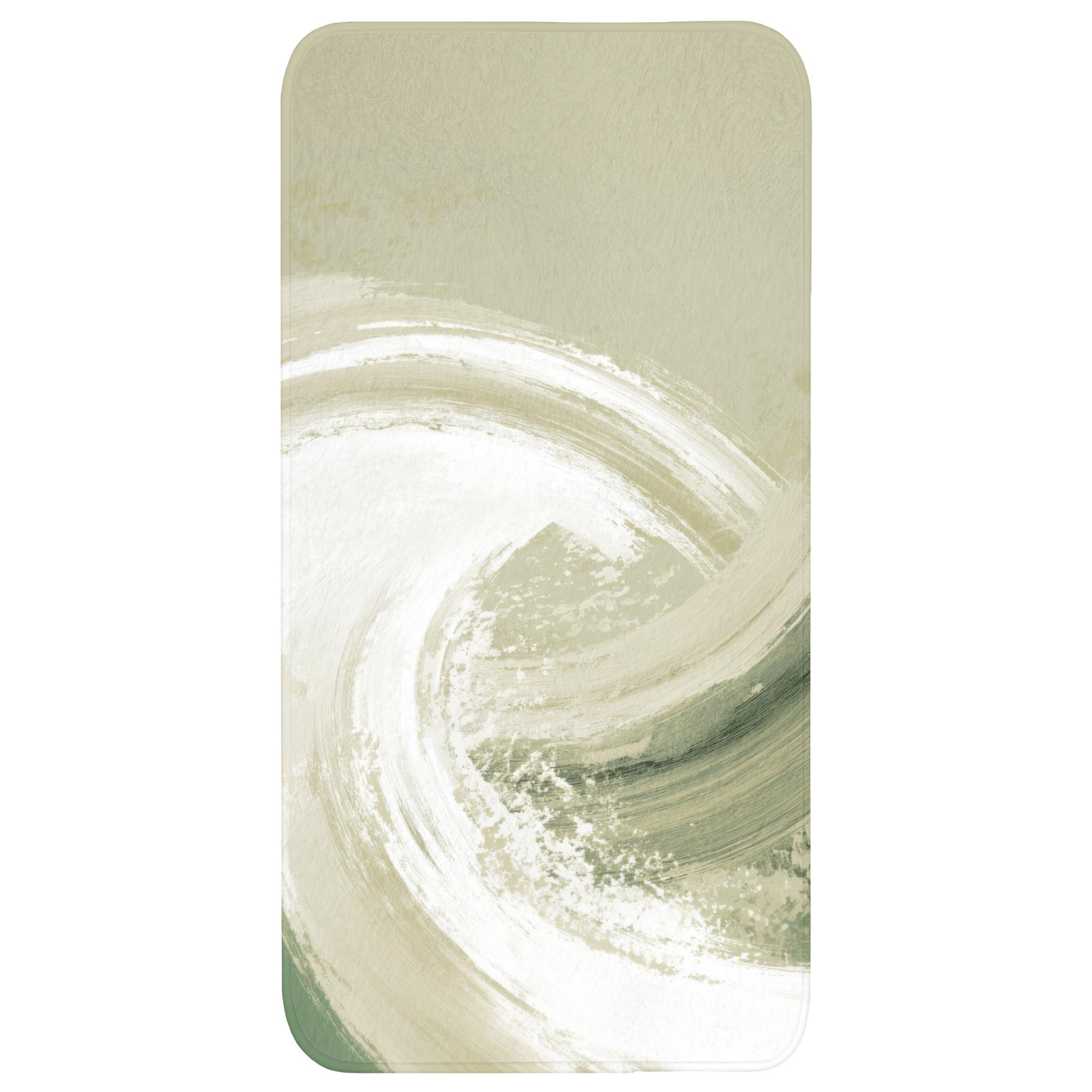 BADEMATTE Abstrakt - Pinselstriche - Wellen - Grün Badteppich 60x120 cm - Mintgrün, Textil (60/120cm) - OnlyWow