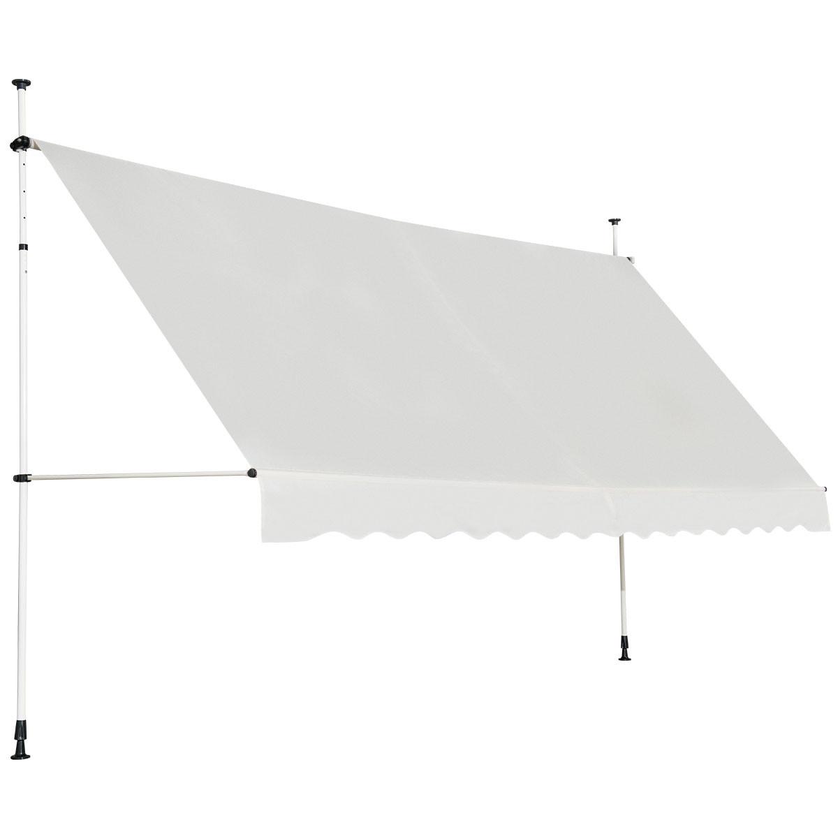 KLEMMMARKISE 400cm Beige - Beige, Metall (395/300/125cm) - COSTWAY