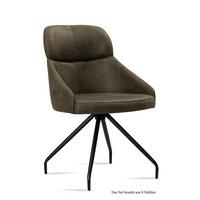ESSZIMMERSTUHL (8er-Set) Dionne 52x82x63 Schwarz/Khaki - Dunkelgrün/Schwarz, Kunststoff (63/82/52cm) - 58aufmkessel