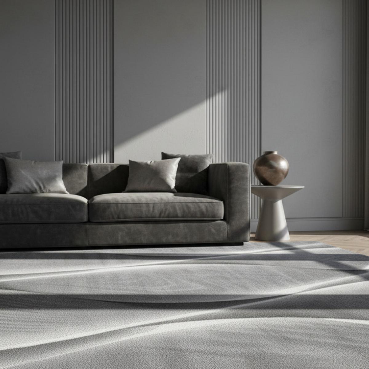 KURZFLORTEPPICH DRAU, mit Farbverlauf, Schwarz, 140 x 200 cm - Grau, Textil (200/140cm) - KADIMA DESIGN