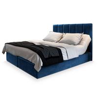 BOXBETT BARINO 140x200 cm mit Matratze und Topper - Blau - Blau, Holz (140/200cm) - MASSENO