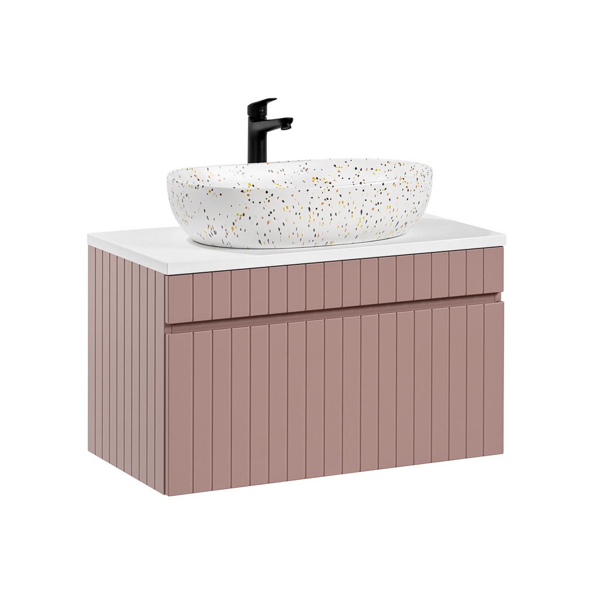 WASCHTISCH 80.4cm Zelie Rose - Pink, Holzwerkstoff (80.4/48/46cm) - Petits-meubles