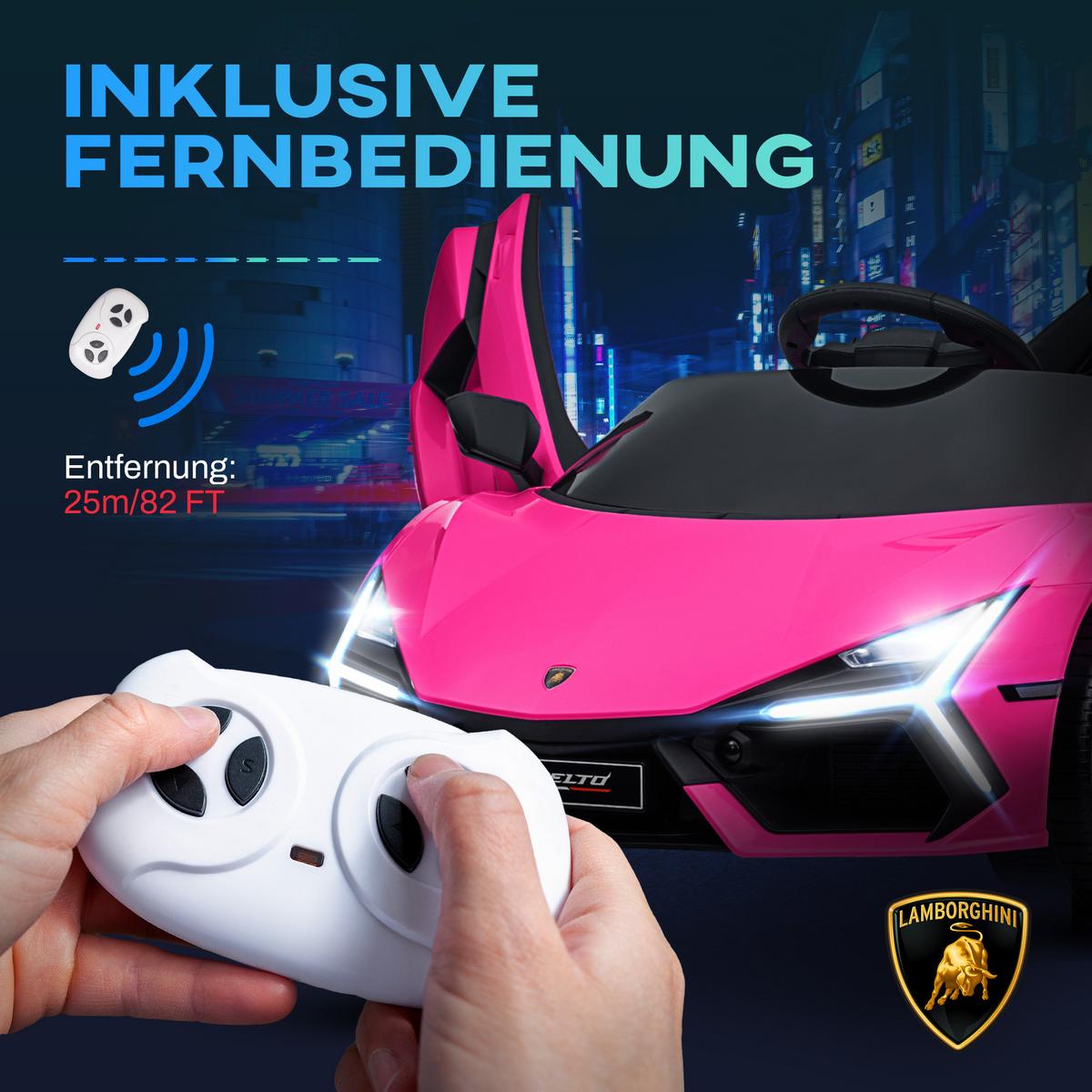 KINDER Elektroauto 12V Kinderauto mit 2,4G Fernbedienung, Musik, Rosa - Rosa, Metall (105/60/40cm) - AIYAPLAY