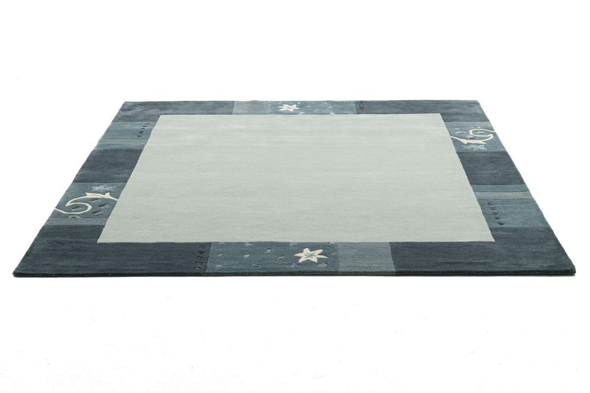 HANDTUFTTEPPICH Royal Ganges 200x200 cm - Silberfarben, Textil (200/200cm) - THEKO