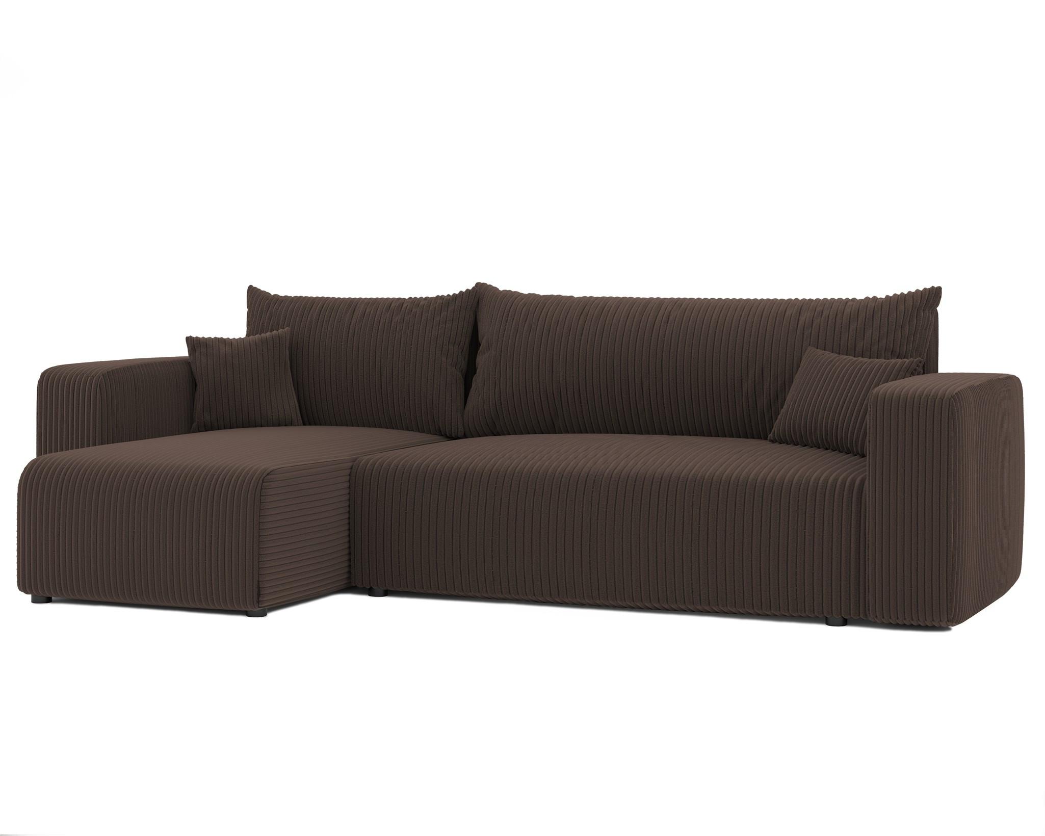 ECKSOFA Luna Mit Schlaffunktion - Braun, Holzwerkstoff/Textil (248/145cm) - Fun Möbel