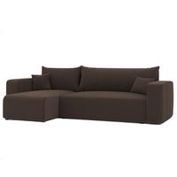 ECKSOFA Luna Mit Schlaffunktion - Braun, Holzwerkstoff/Textil (248/145cm) - Fun Möbel