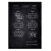 POSTER Lego Bausteine Patent A3 Rahmenlos - Schwarz, Papier (29.7/5/42cm) - Nacnic