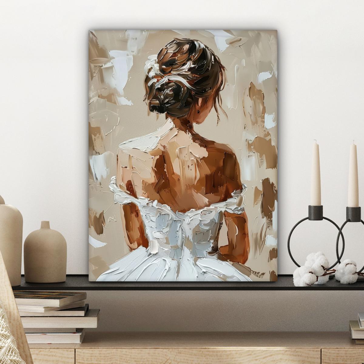 LEINWANDBILD Frau - Farbe - Abstrakt - Beige - Modern Room Decor 30x40 cm - Sandfarben, Textil (30/40cm) - MuchoWow