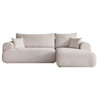 ECKSOFA BLOOM Rechts mit Schlaffunktion und Bettkasten Hellgrau - Hellgrau, Kunststoff/Textil (263/150cm) - Idohome