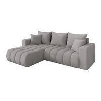 ECKSOFA mit Schlaffunktion Ottomane Links MILA-L-v1 277x195x86 Hellgrau Bouclé - Silberfarben/Hellgrau, Holzwerkstoff/Kunststoff (277/194cm) - ALTDECOR