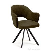 ARMLEHNSTUHL drehbar (8er-Set) Devon 59x87x61 Schwarz/Khaki - Dunkelgrün/Schwarz, Kunststoff (61/87/59cm) - 58aufmkessel