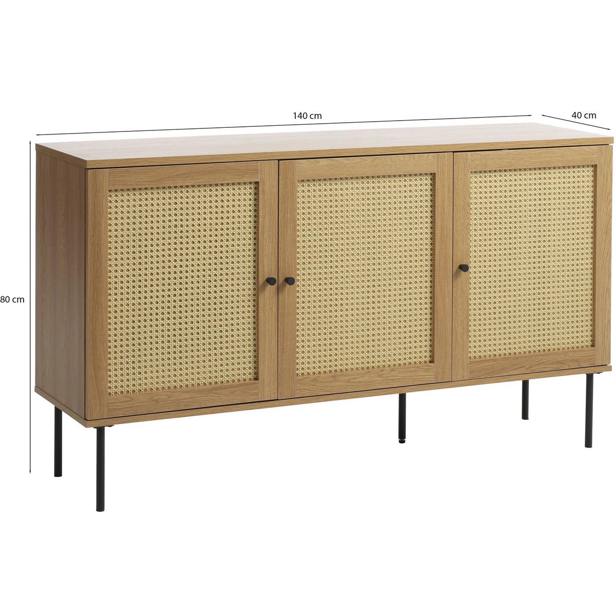 SIDEBOARD Mogest 140 cm - Beige/Schwarz, Holzwerkstoff/Kunststoff (140/80/40cm) - Selsey