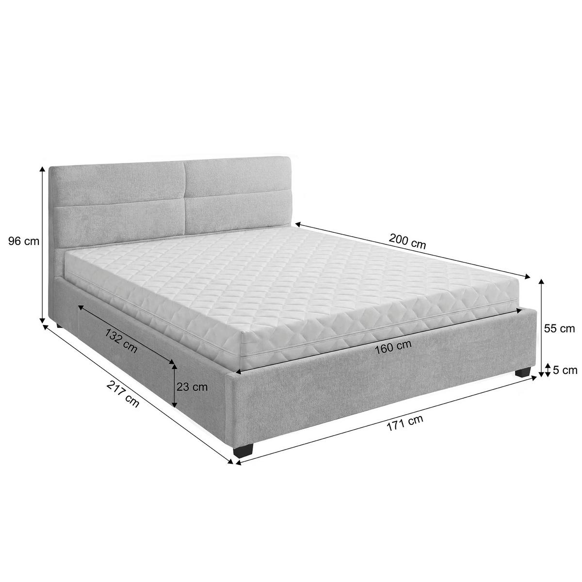 POLSTERBETT Aurea Doppelbett 160x200 cm mit Schublade und und Taschenfedernmatratze 26 cm, Chenille-Stoff, Beige - Beige/Schwarz, Textil (160/200cm) - Beautysofa