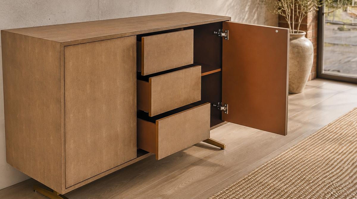 SIDEBOARD GALA Gold Holz - Goldfarben, Holz/Metall (140/85/40cm) - KAWOLA