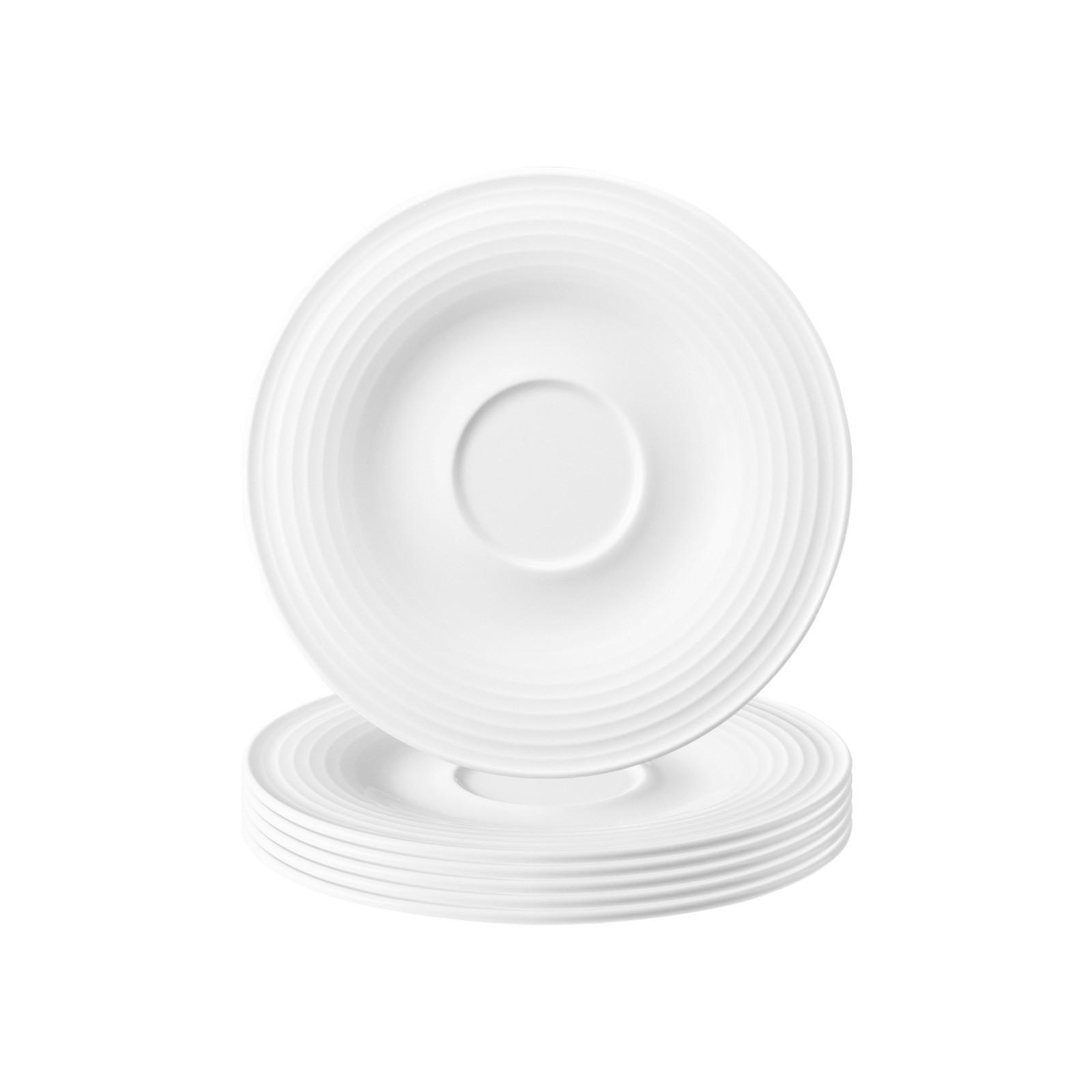 UNTERTASSEN Beat Color Glaze Weiß ø 13,7 cm 6er Set - Weiß, Keramik (13.7cm) - Seltmann Weiden
