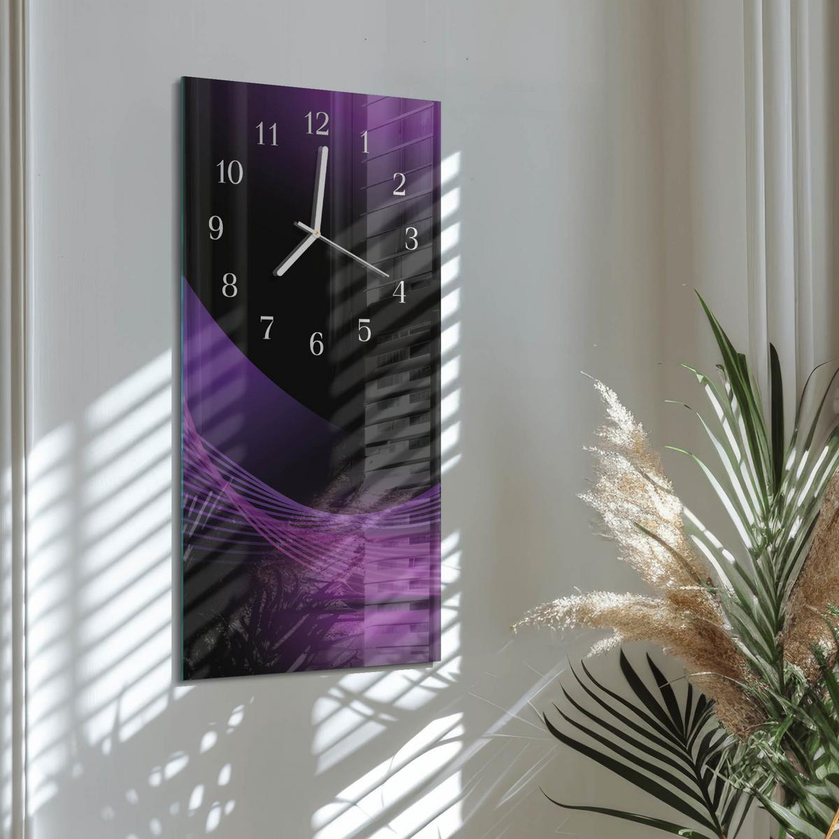 WANDUHR aus Glas 30x60 cm - Abstraktion - Multicolor, Glas (30/60/0.4cm) - TULUP