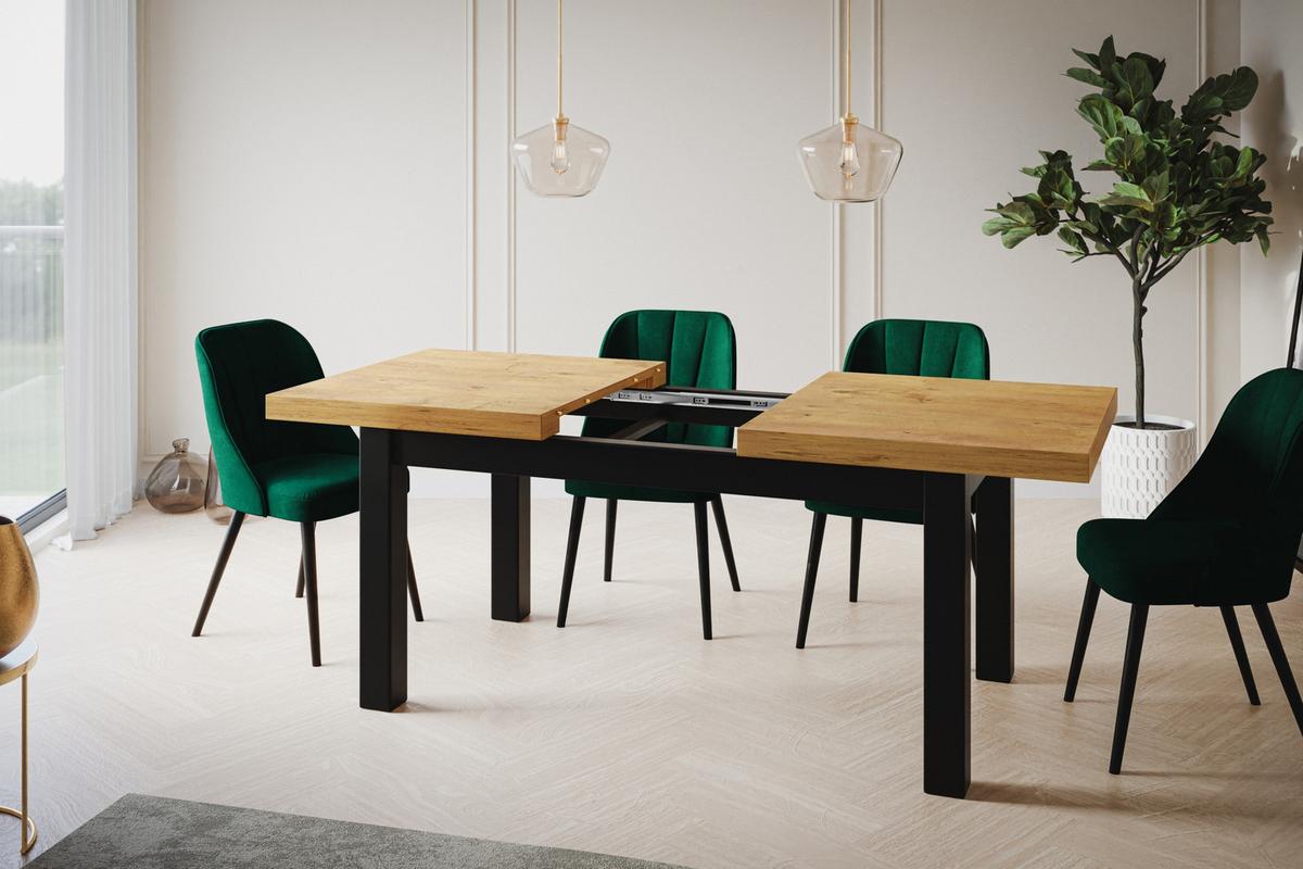 RECHTECKIGER Esstisch Ausziehbar – Moderner Wohnzimmertisch Küchentisch und Esszimmertisch – Tisch mit Holzbeinen, Maßen von 170 – 250 cm – Lancelot - Beige/Schwarz, Holzwerkstoff (170/90/78cm) - Alpi-Möbel