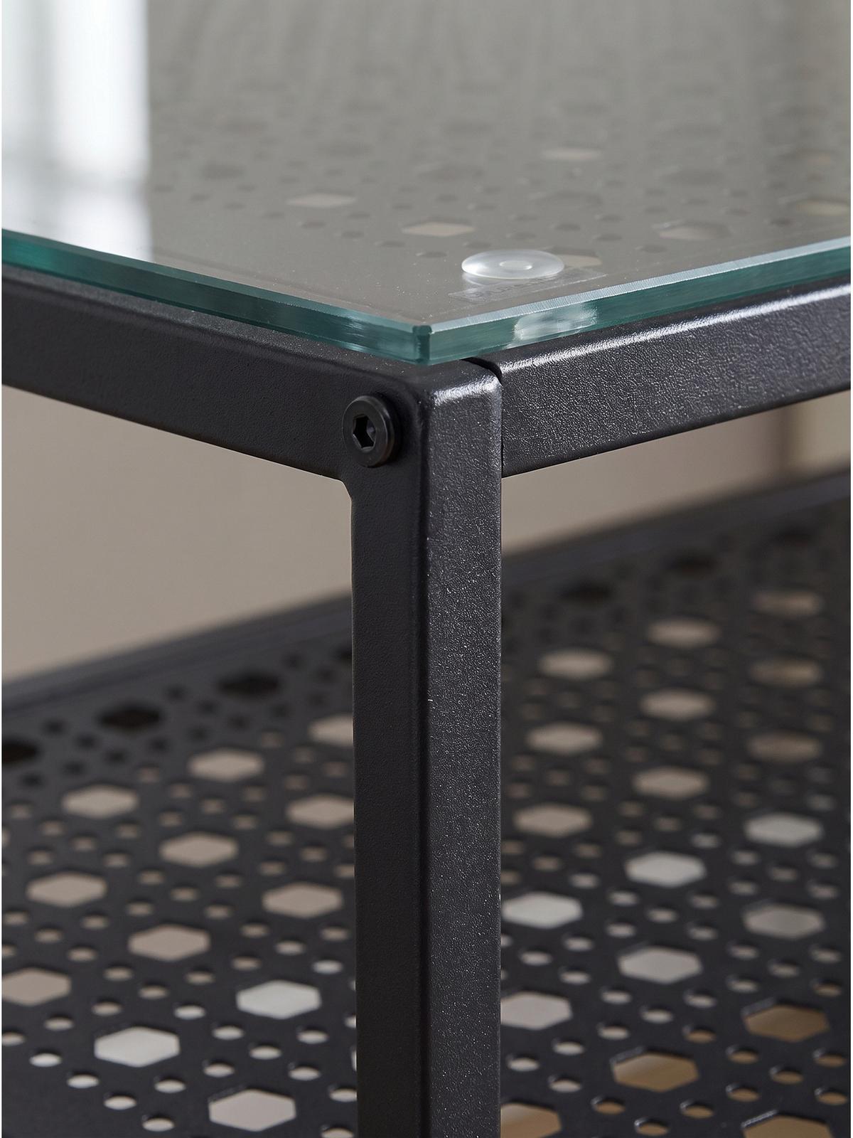 KONSOLENTISCH ALCUDIA, Einscheibensicherheitsglas, Schwarz, 80 x 40 x 77 cm - Schwarz, Glas/Metall (40/80/77cm) - KADIMA DESIGN