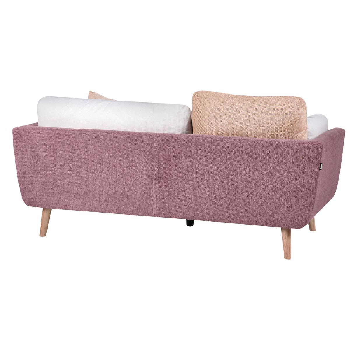 SOFA-SET 4-Sitzer Stoff Rosa Bolga - Pink/Weiß, Textil (185/89/83cm) - Beliani