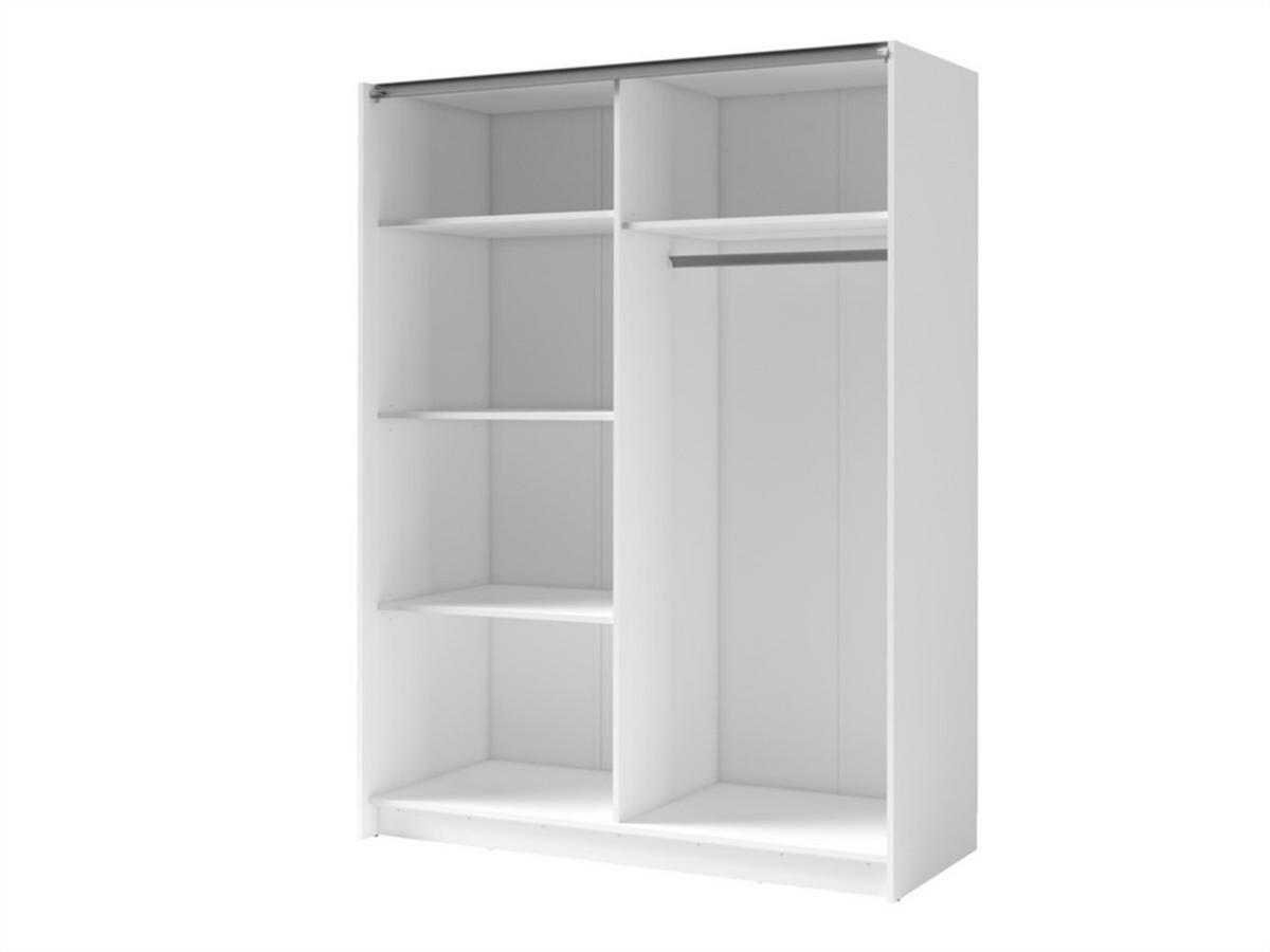 SCHWEBETÜRENSCHRANK MAREN 150,6/198,5/55cm 2-türig mit Spiegel Weiß - Eiche Artisan/Weiß, Holzwerkstoff (150.6/198.5/55cm) - MASSENO